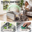 i.Pet XXL Cat Litter Box Stainless Steel Jumbo Semi-Enclosed Pet Kitty Toilet Grey