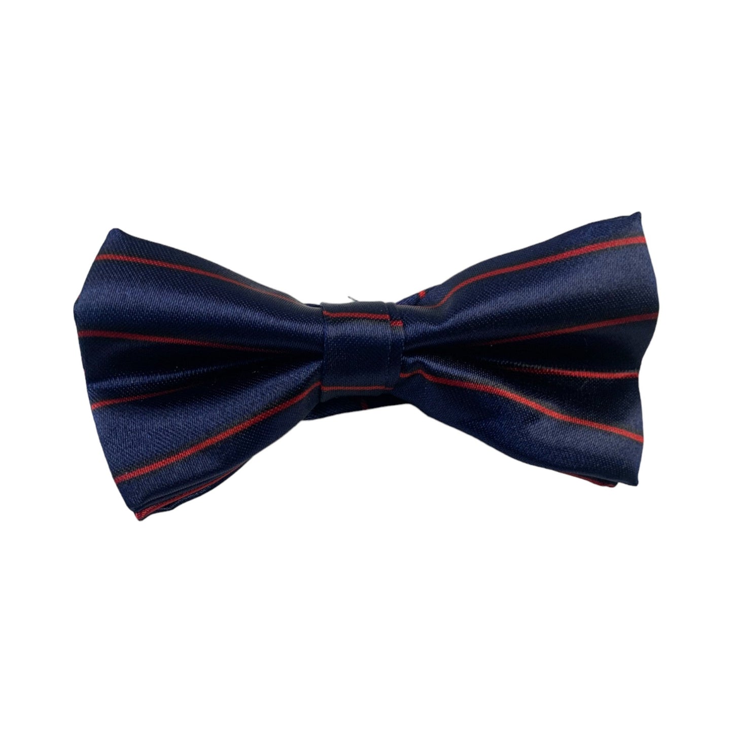 Boys Navy With Red Stripes Patterned Bow Tie