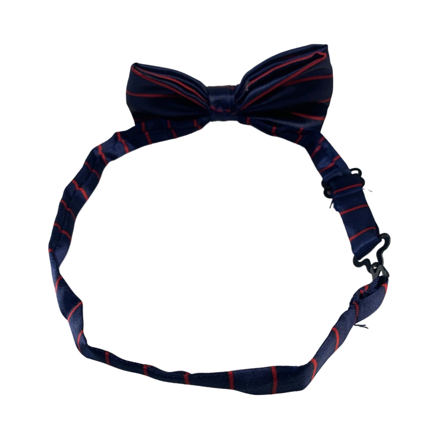 Boys Navy With Red Stripes Patterned Bow Tie