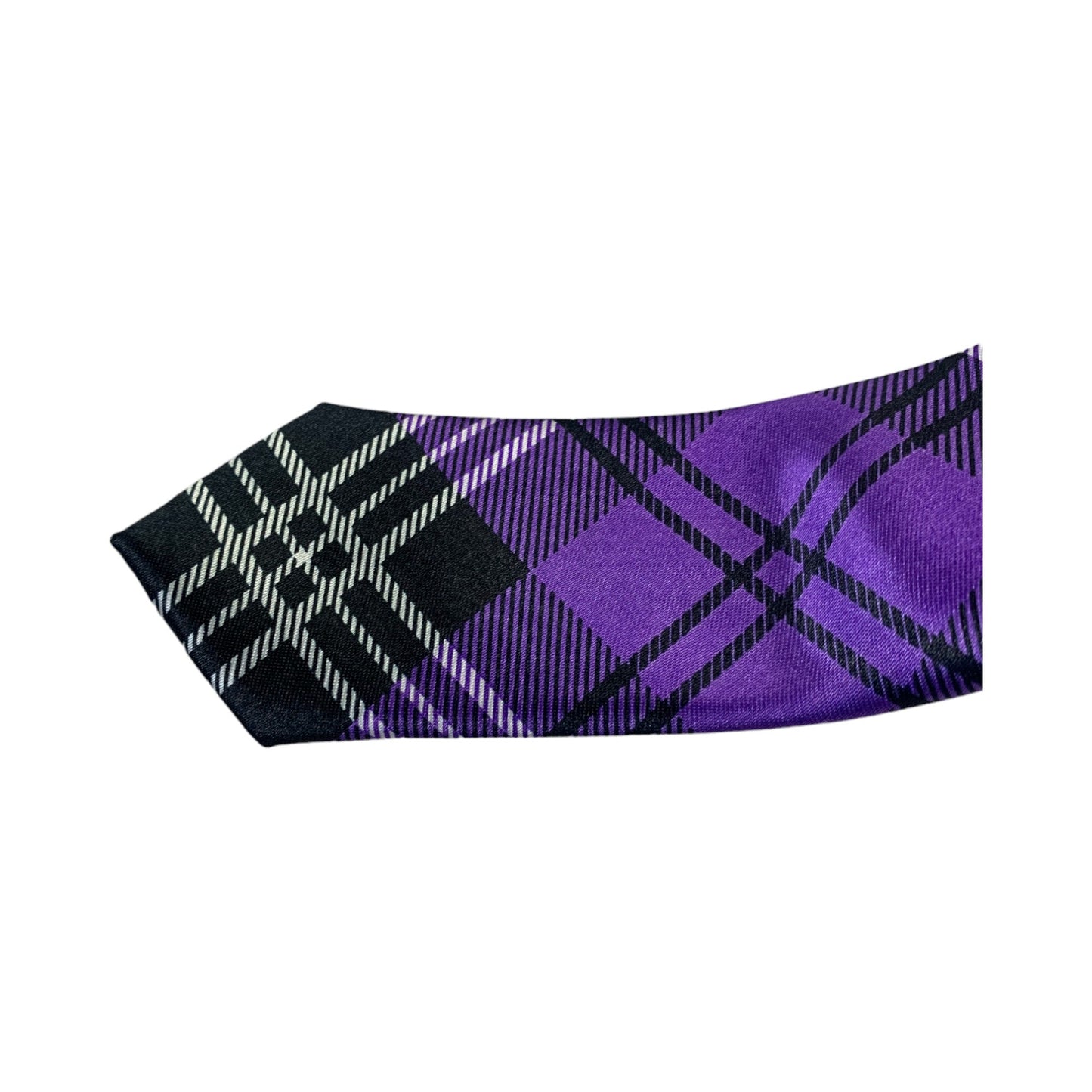 Mens Purple Plaid Striped 5cm Skinny Neck Tie