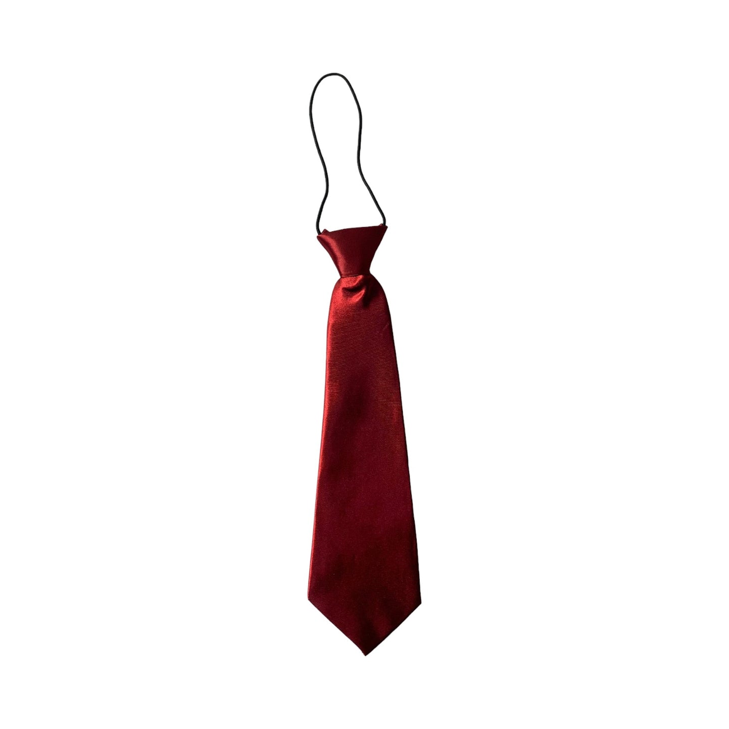 Kids Boys Maroon Elastic Plain Neck Tie