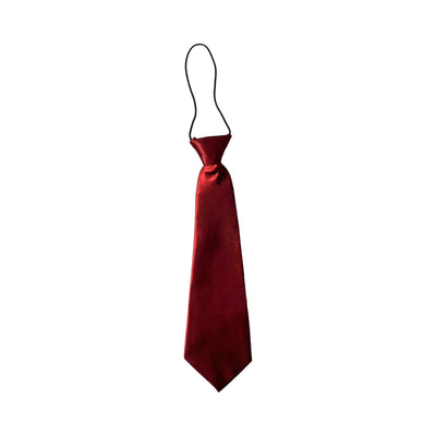 Kids Boys Maroon Elastic Plain Neck Tie