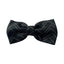 Mens Black Zig Zag Matching Bow Tie, Pocket Square & Cuff Links Set