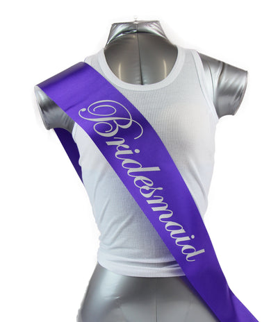 Sashes Hens Night Party Purple/Silver - Bridesmaid