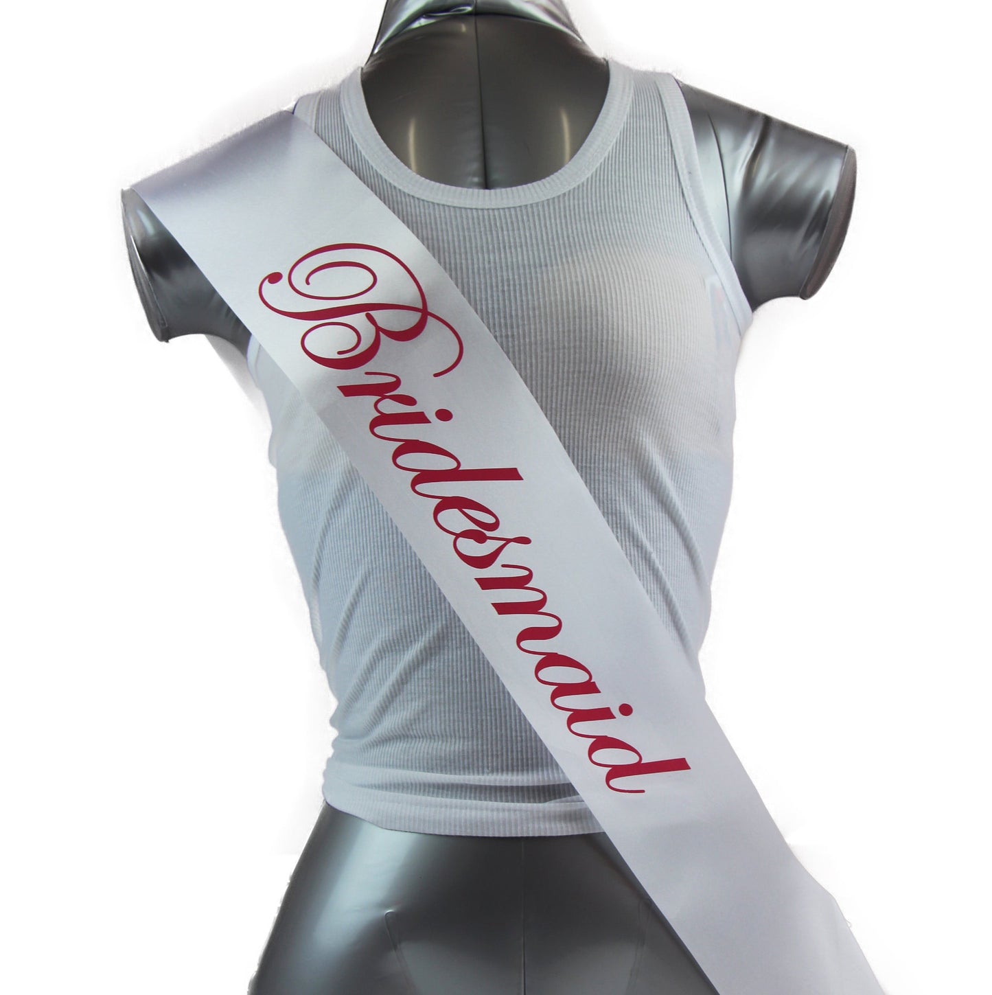 Sashes Hens Night Party White/Pink - Bridesmaid