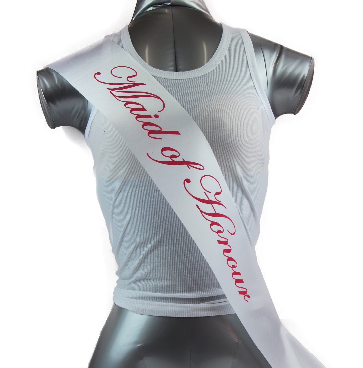 Sashes Hens Sash Party White/Pink - Maid Of Honour