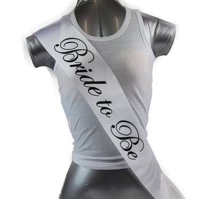 Sashes Hens Sash Party White/Black - Bride To Be