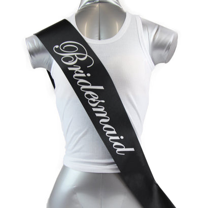 Sashes Hens Night Party Black/Silver - Bridesmaid