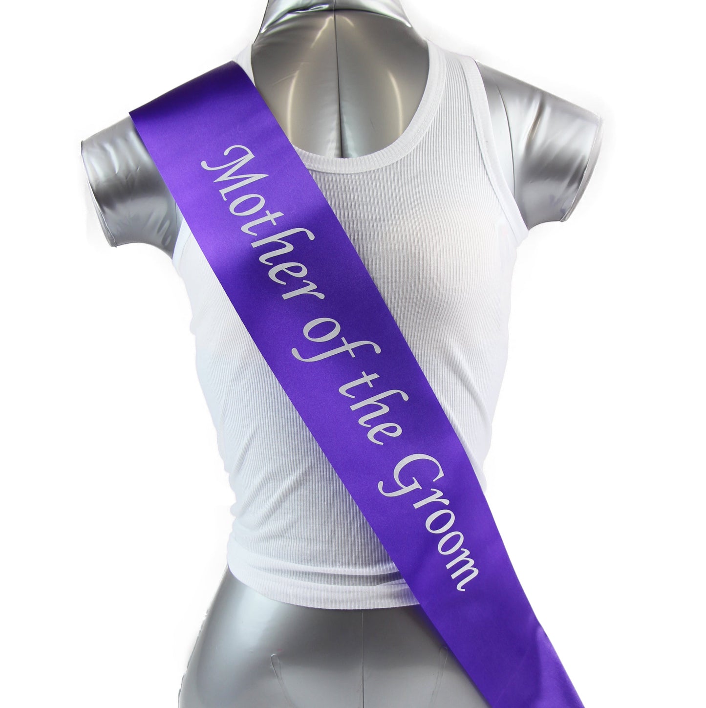 Hens Night Party Bridal Sash Purple/White - Mother Of The Groom