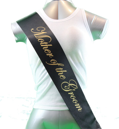 Sashes Hens Sash Party Black/Gold - Mother Of The Groom