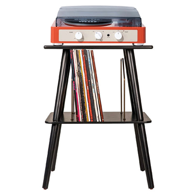 Gadhouse Brad MKII Record Player - Tangerine + Entertainment Stand Bundle - Black