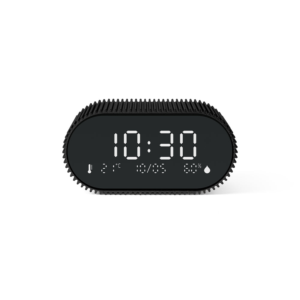 Lexon Ray Clock Lcd Alarm Clock With Temperature / Humidity Display - Black