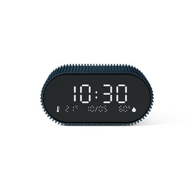 Lexon Ray Clock Lcd Alarm Clock With Temperature / Humidity Display - Blue