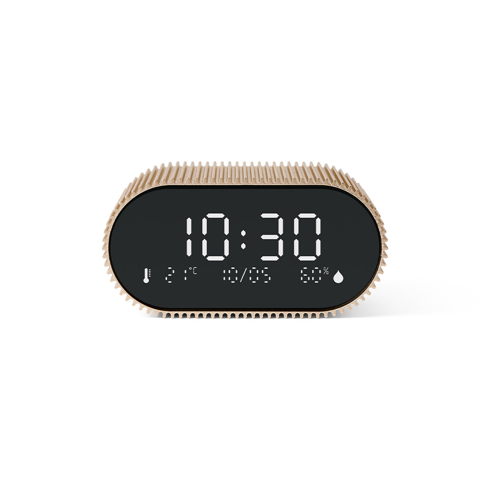 Lexon Ray Clock Lcd Alarm Clock With Temperature / Humidity Display - Gold