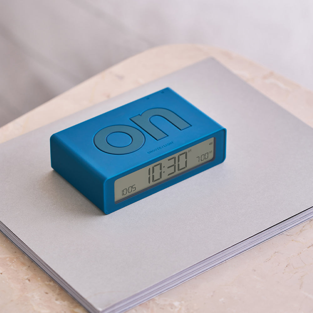 Lexon Flip Mini Reversible Alarm Clock - Blue