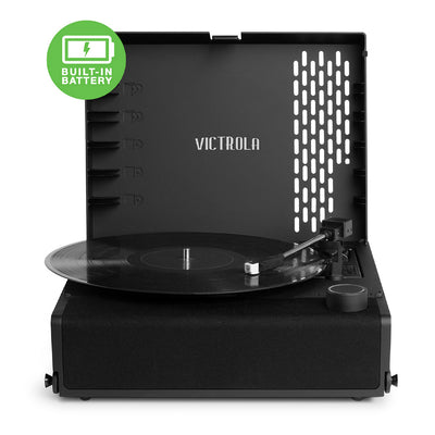 Victrola Revolution Go Turntable - Black + Bundled Majority D40 Bluetooth Speakers