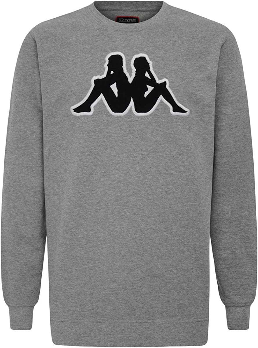 2 x Mens Kappa Tarvit Logo Sweatshirt 902 Jumper Pullover Grey/Black