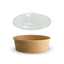 50 X Brown Kraft Paper Food Bowls And Lids 500Ml