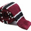 Knitted Maroon, Black & White Striped Patterned Neck Tie