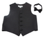 Black Boys Junior Cotton Vest Adjustable Waistcoast & Matching Bow Tie Set