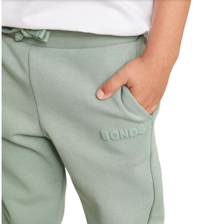 Bonds Kids Tech Sweat Trackie Pants Misty Sage