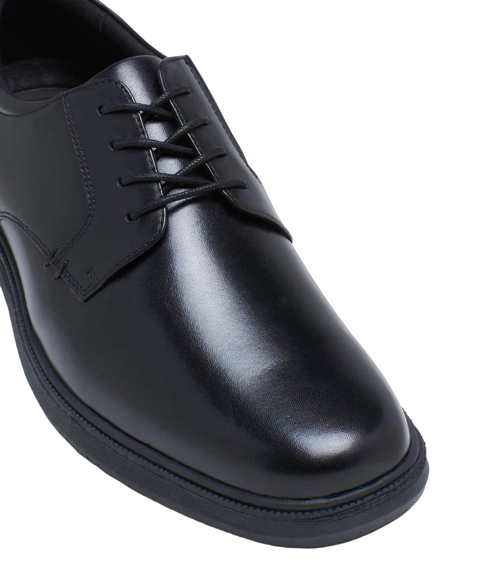 Mens Hush Puppies Legend Black Leather Dress Formal Lace Up Shoes