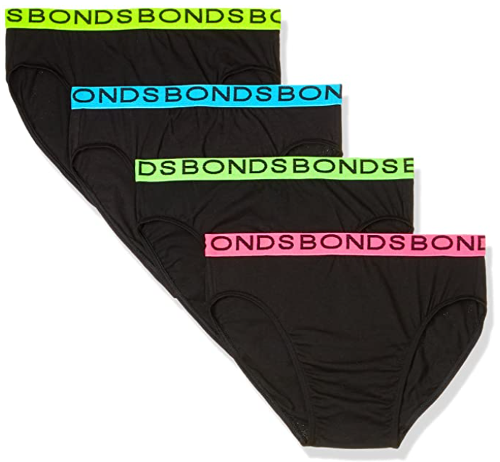 8 x Pairs Bonds Mens Hipster Briefs - Black Pk8