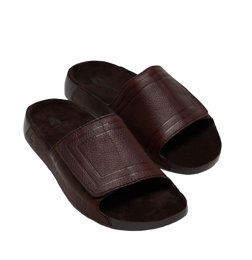 Mens Hush Puppies Hammock Sandals Brown Slides Leather Shoes