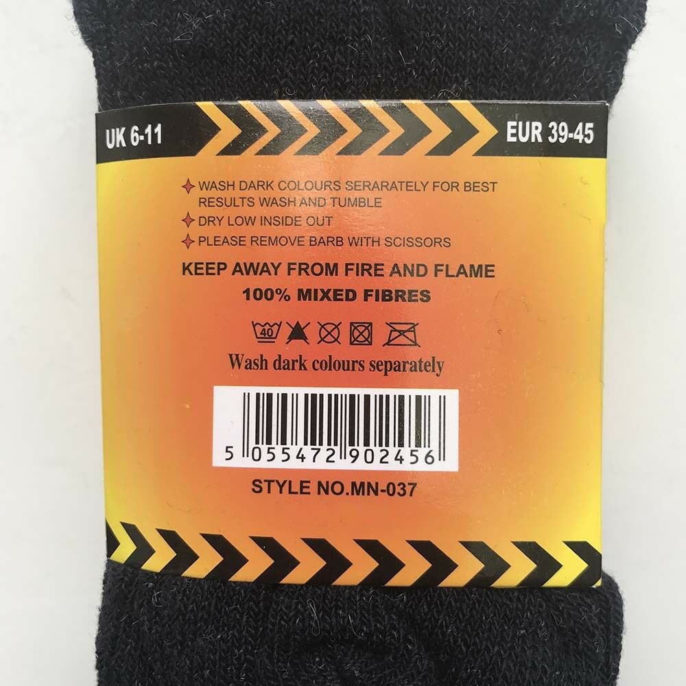 600 Pairs X Bulk Pack Mens Heavy Duty Thermal Cotton Work Crew Socks-For Resell