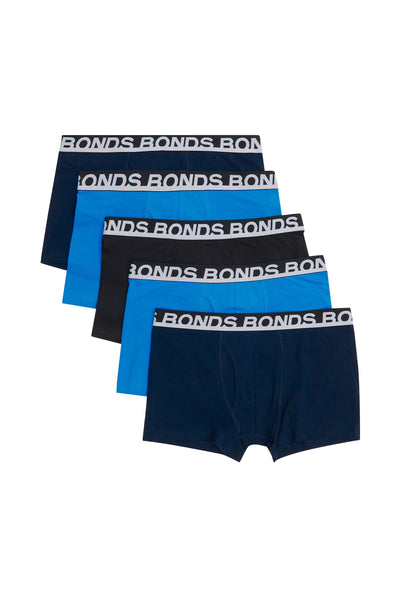 15 X Bonds Mens Everyday Trunks Underwear Black / Navy / Blue