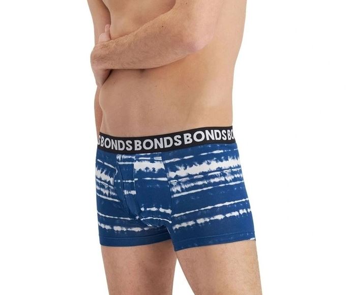 6 x Mens Bonds Everyday Trunks Underwear Blue / Black