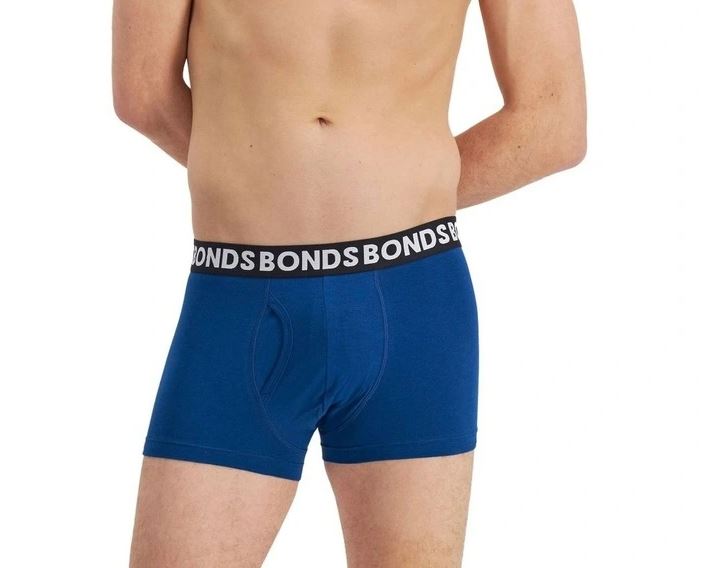 9 x Mens Bonds Everyday Trunks Underwear Blue / Black