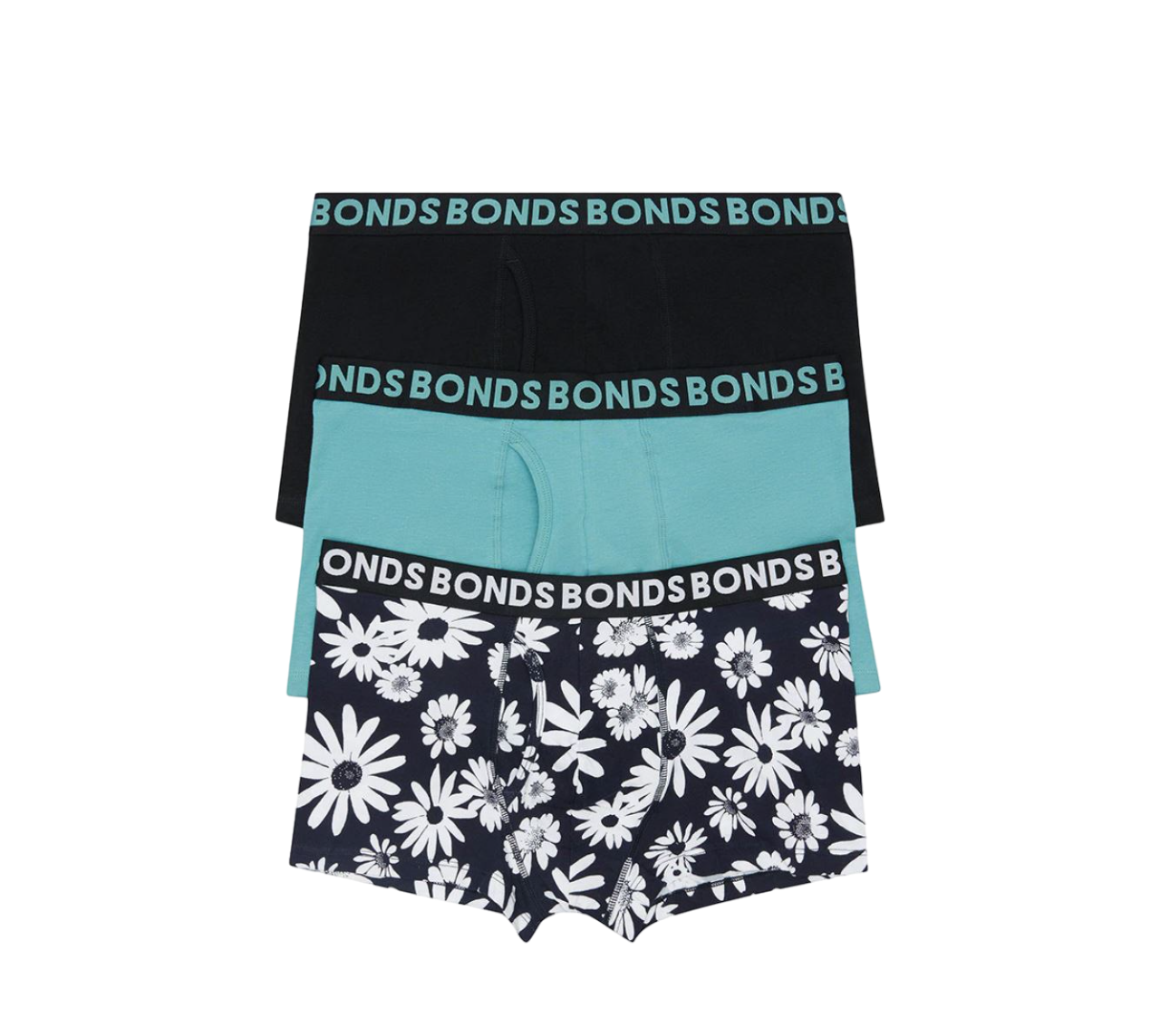 9 x Bonds Mens Everyday Trunks Underwear Flower Multi Black Undies