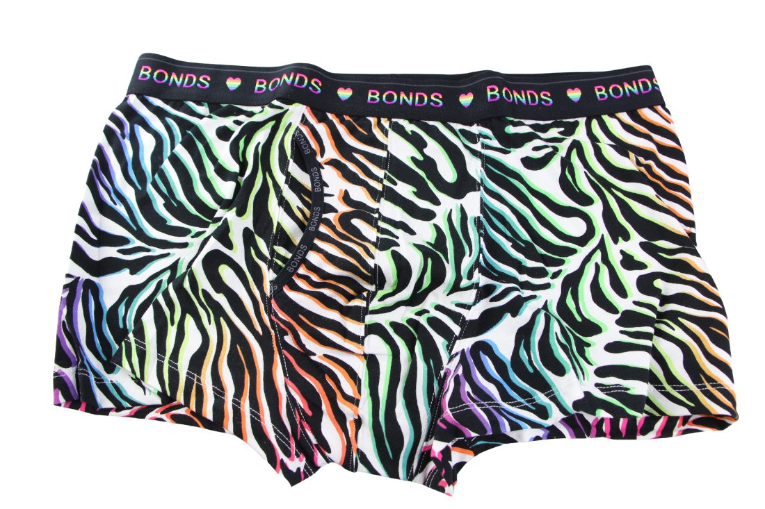 1 x Bonds Mens Guyfront Pride Trunks Underwear Undies Black Multi