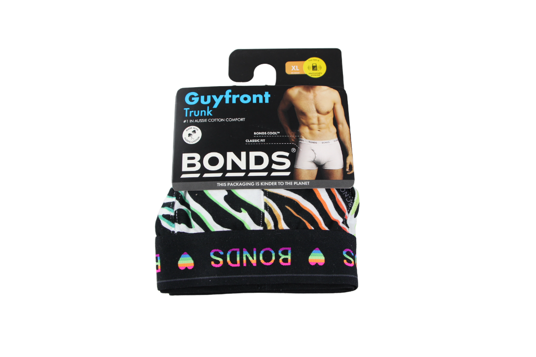 1 x Bonds Mens Guyfront Pride Trunks Underwear Undies Black Multi