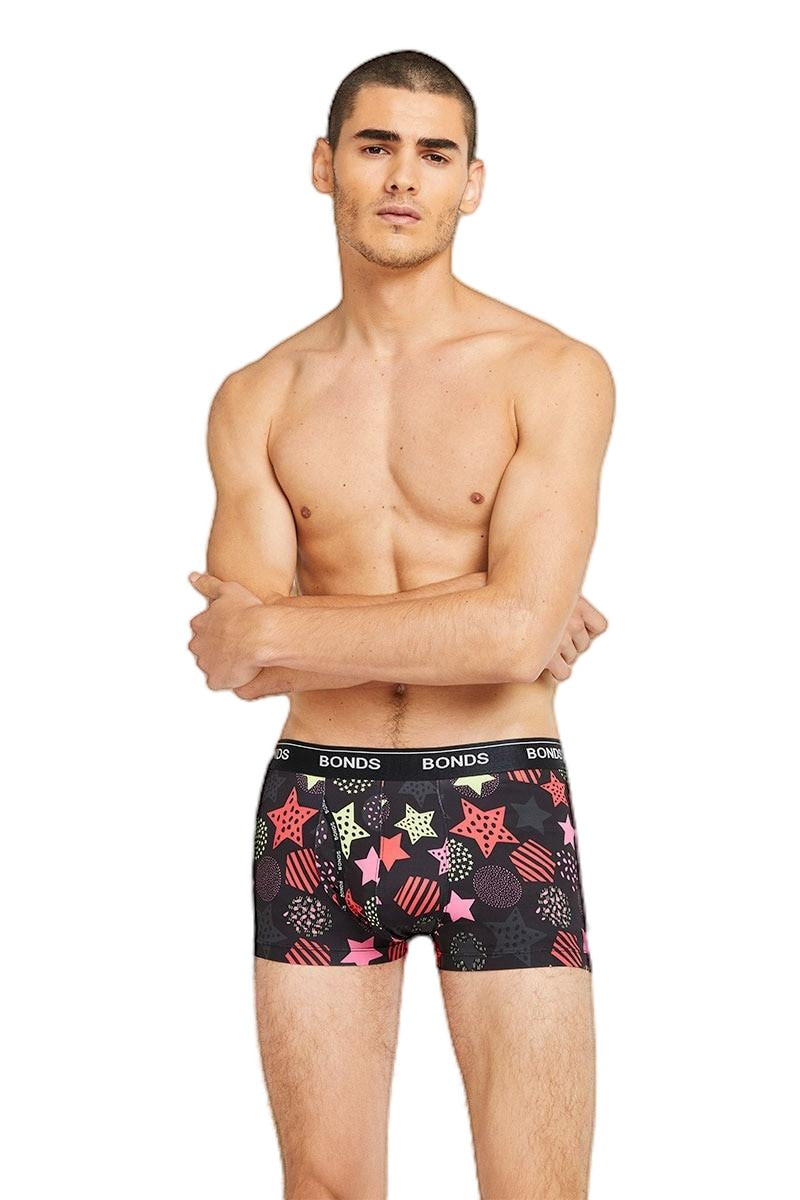 Mens Bonds Microfibre Guyfront Trunks Underwear Circles & Stars