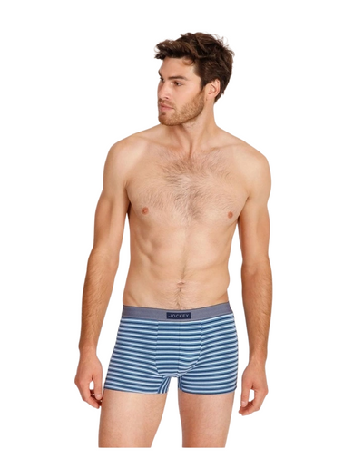 3 x Mens Jockey Comfort Classics Trunks Underwear Blue Pack