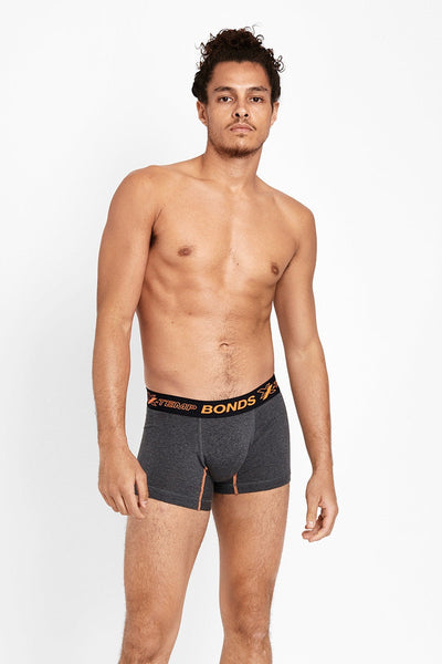 10 Pairs X Bonds Mens X-Temp Trunk Underwear Trunks Charcoal/Orange