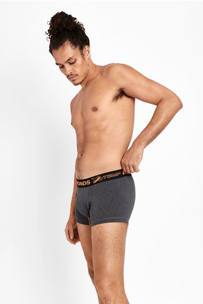 10 Pairs X Bonds Mens X-Temp Trunk Underwear Trunks Charcoal/Orange
