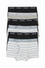 12 X Bonds Mens Guyfront Trunks Underwear Black/Grey/Grey Stripe