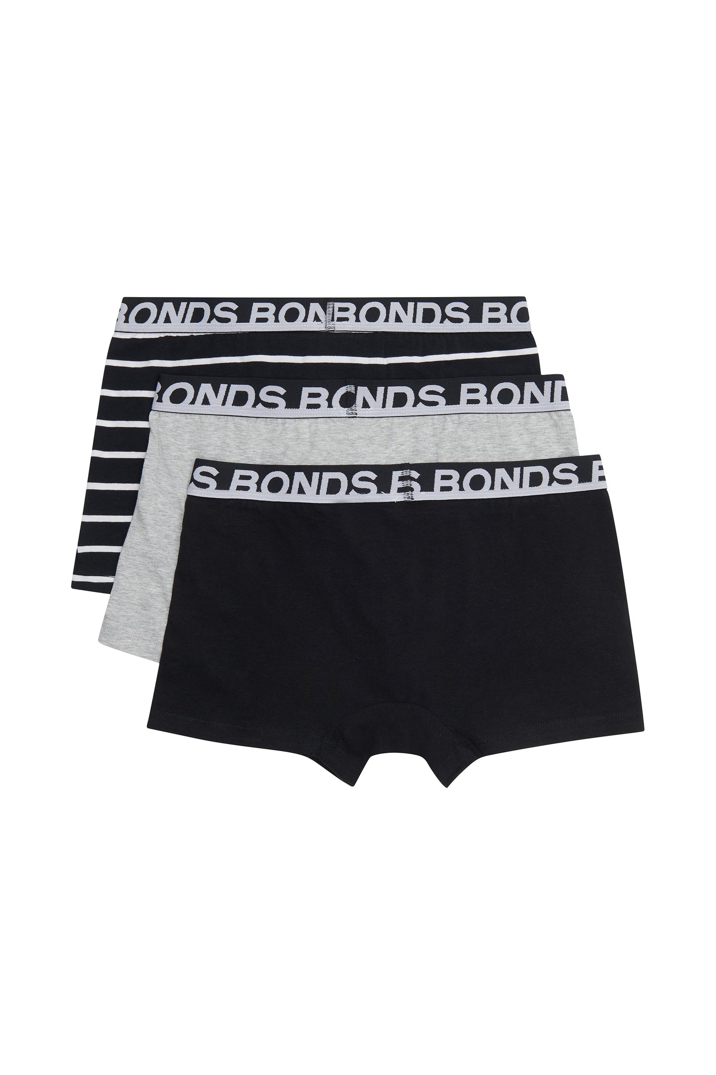 6 x Bonds Mens Everyday Trunks Underwear Black Stripe/Grey/Black