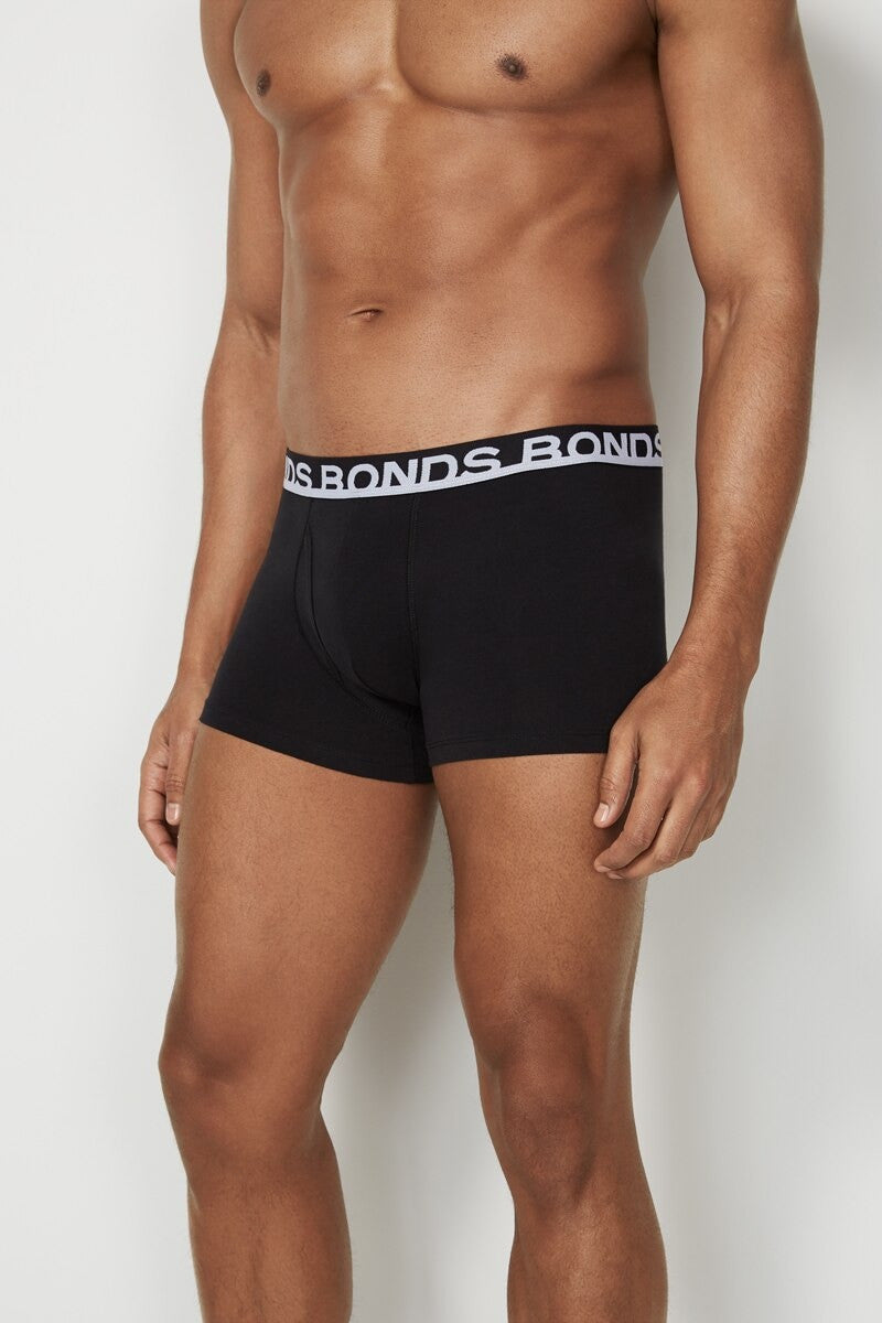 5 x Bonds Mens Everyday Trunks Underwear Black Stripe/Grey/Black