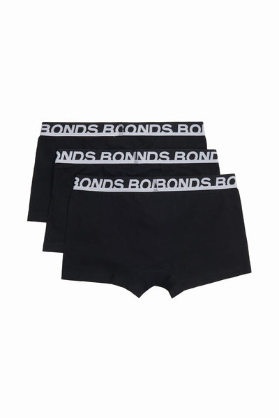 9 x Bonds Mens Everyday Trunks Underwear Black