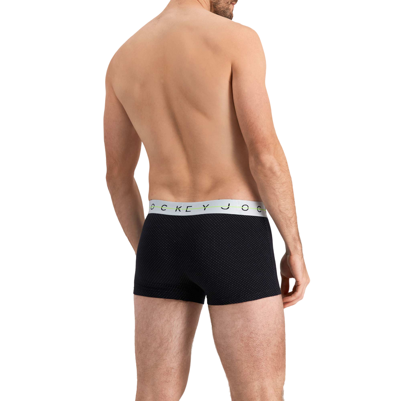 5 x Jockey Mens Cotton Nyc Print Trunks Black With White Spots Underwear