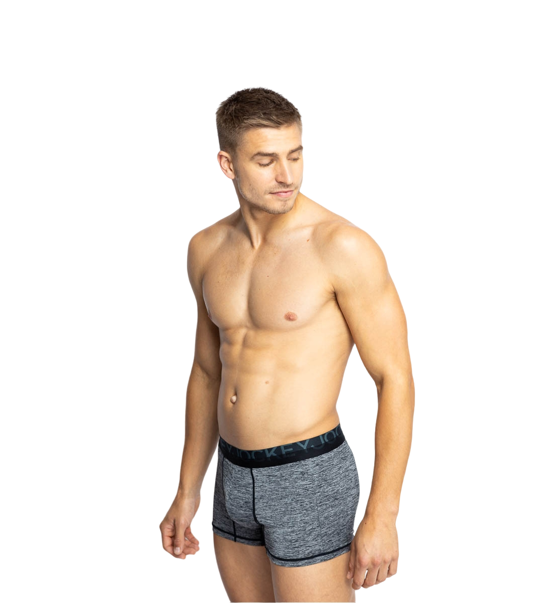 3 x Jockey Mens Microfibre Comfy Trunks Black Marle Underwear