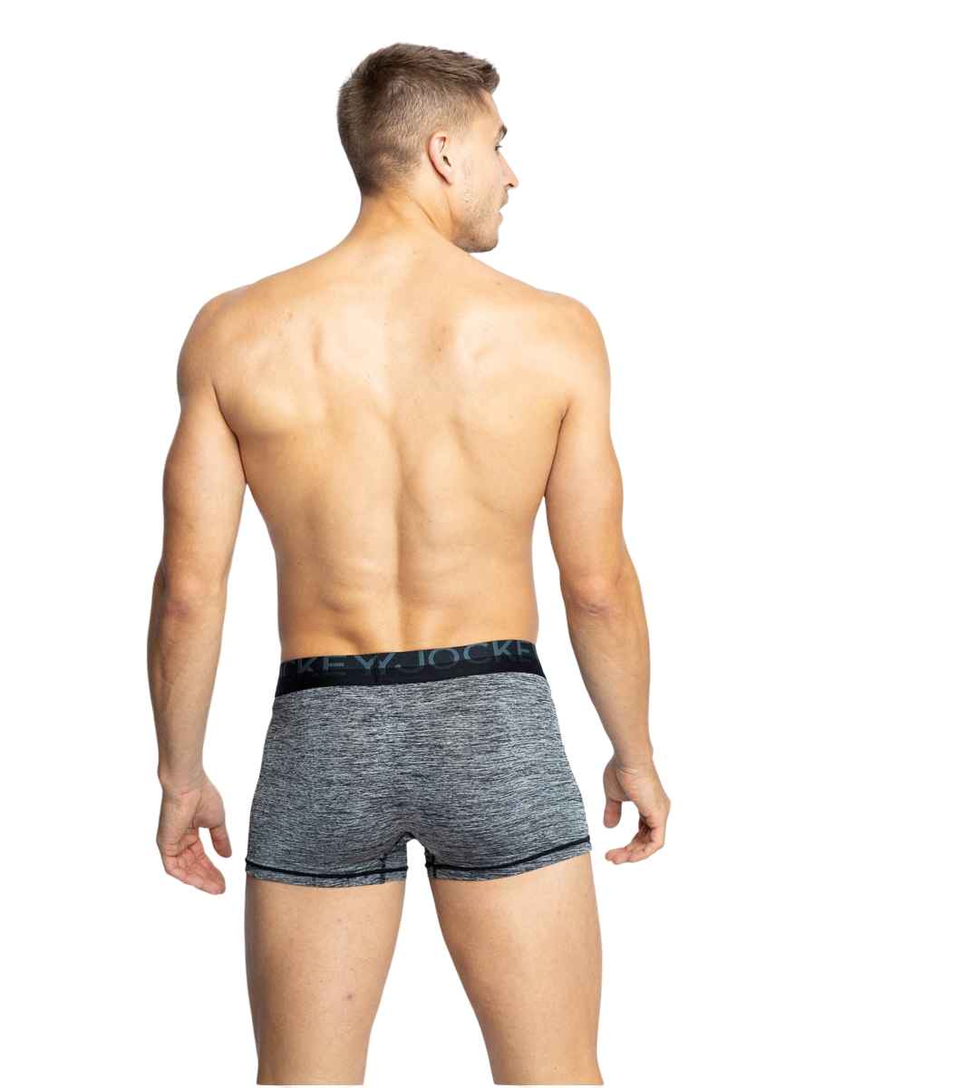 Jockey Mens Microfibre Comfy Trunks Black Marle Underwear