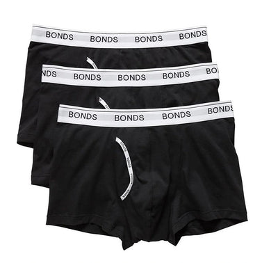 9 x Bonds Guyfront Trunks Mens Underwear Undies Black/White