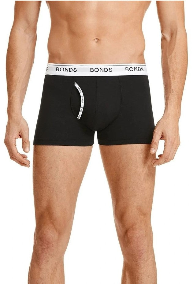 3 x Bonds Guyfront Trunks Mens Underwear Undies Black/White