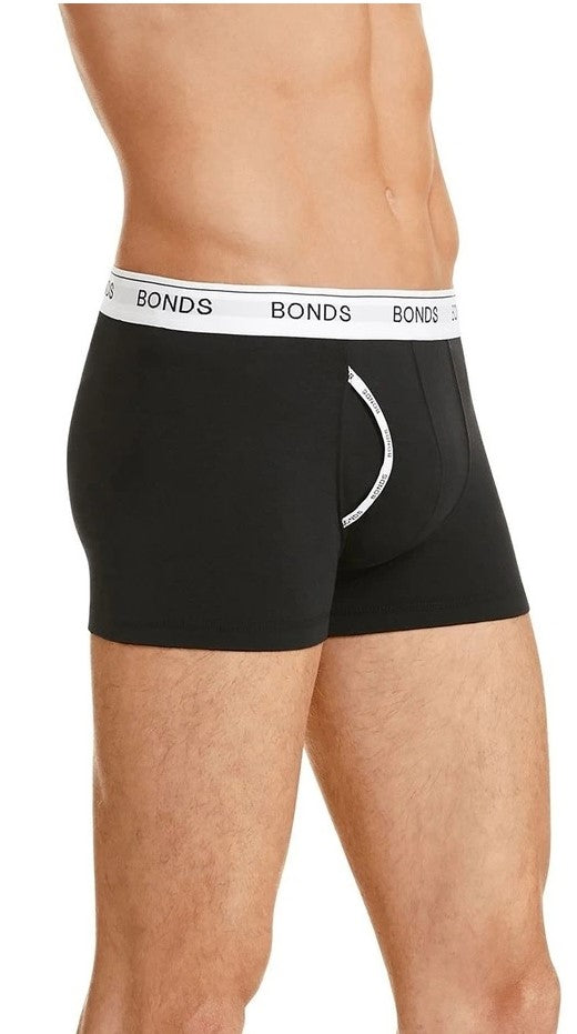 9 x Bonds Guyfront Trunks Mens Underwear Undies Black/White