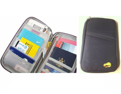 Travel Wallet Passport Holder Card Organizer Bag Phone Navy Pouch